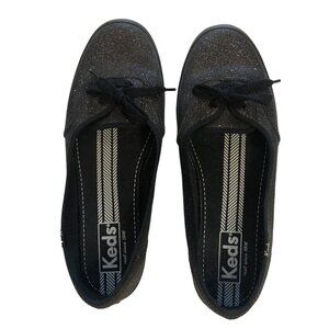 Keds Black Glitter Flats 9.5
